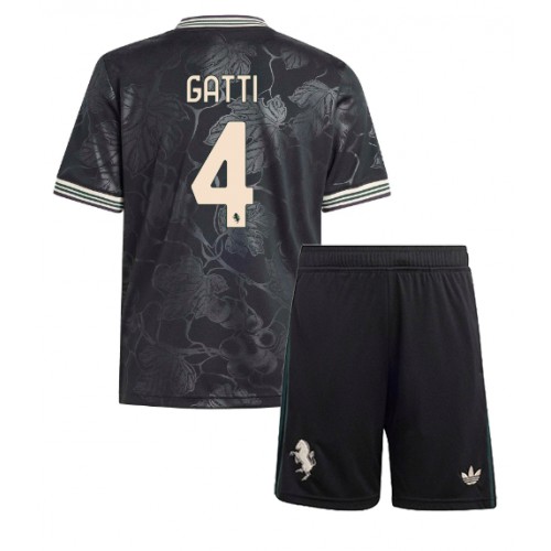 Maglia Calcio Juventus Federico Gatti #4 Terza Divisa Bambino 2025-26 Manica Corta (+ pantaloncini)